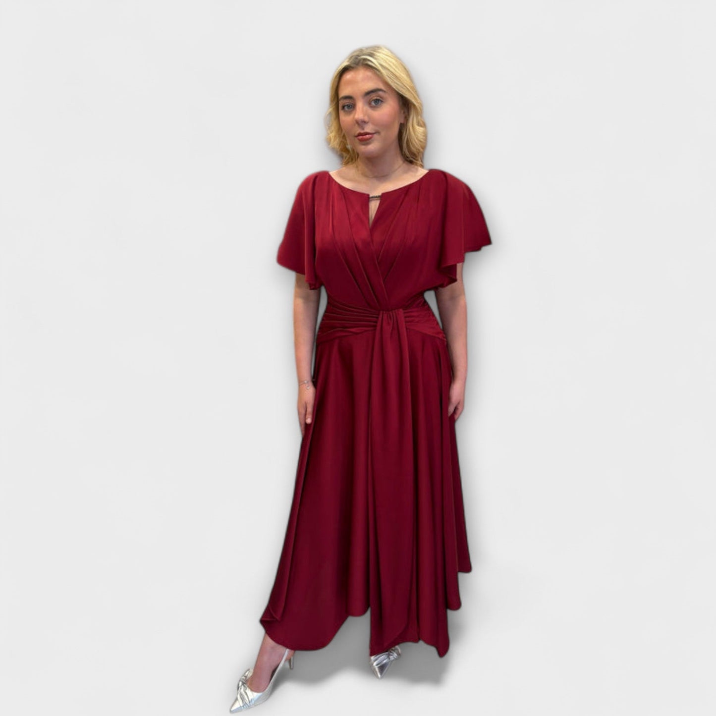Anni | Olivgrünes drapiertes Rockkleid