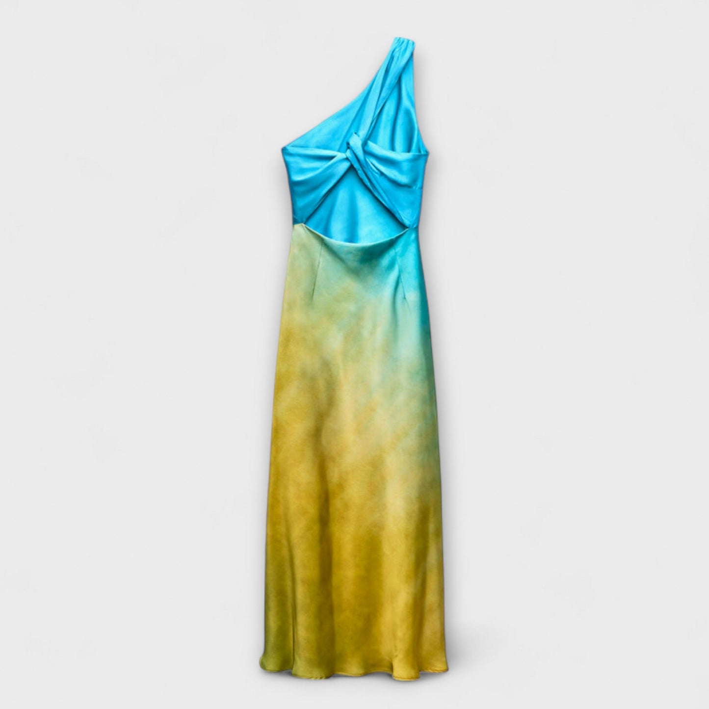 Arabella | Buntes One-Shoulder-Midikleid mit Batikmuster