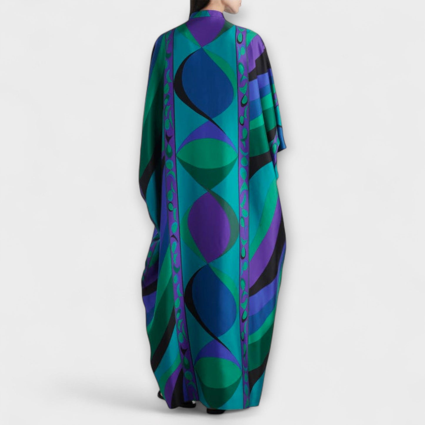 Harper - Bunter psychedelischer Satin-Kaftan