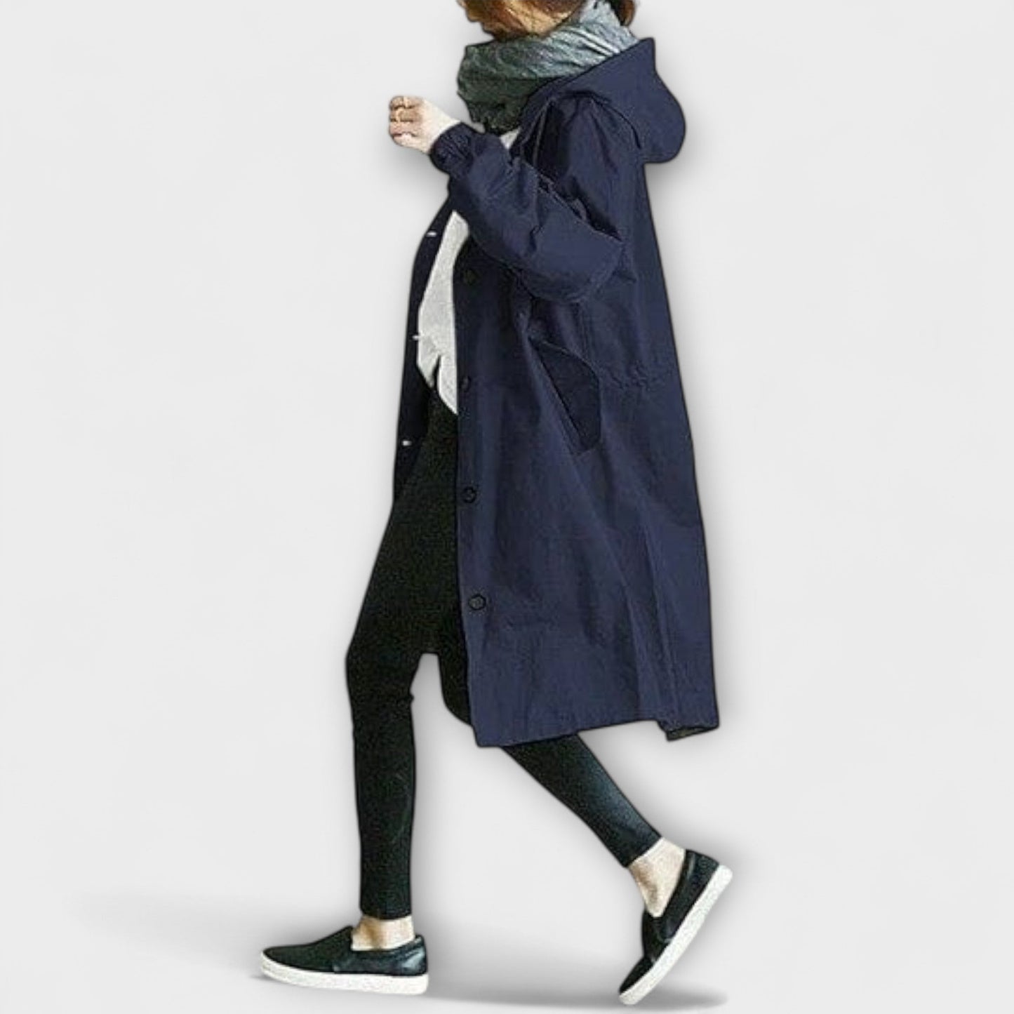 Andréa | Grauer eleganter Trenchcoat