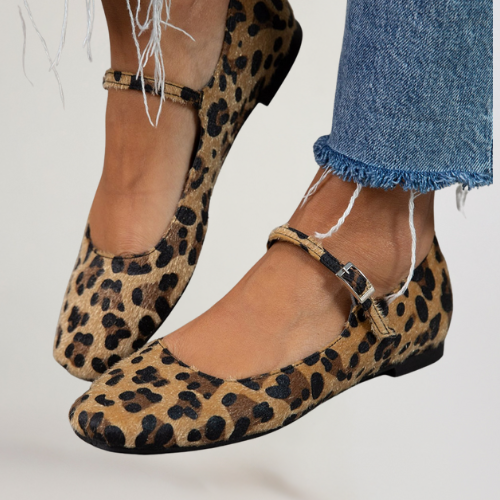 Lena | Ballerinas mit Verschluss und verstellbarem Riemen