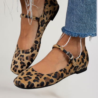 Lena | Ballerinas mit Verschluss und verstellbarem Riemen