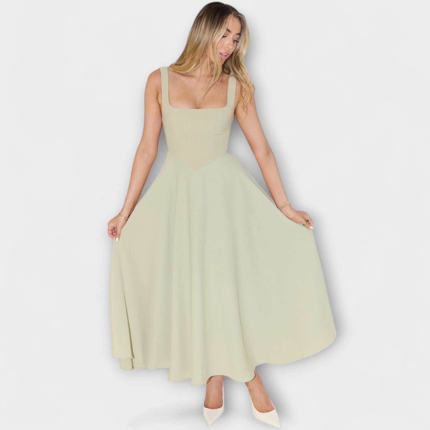 Scarlett - Cremefarbenes elegantes Abendkleid