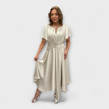 Anni | Olivgrünes drapiertes Rockkleid