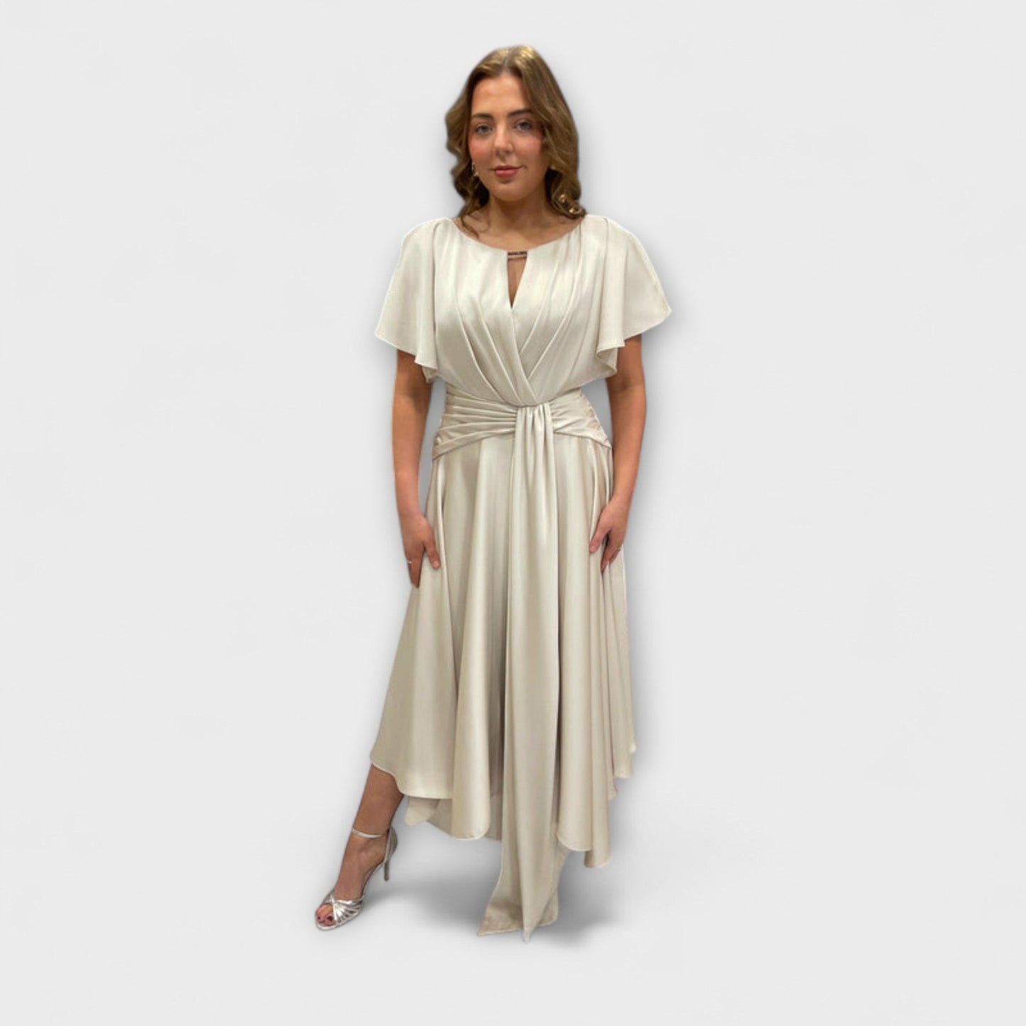Anni | Olivgrünes drapiertes Rockkleid
