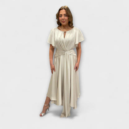 Anni | Olivgrünes drapiertes Rockkleid