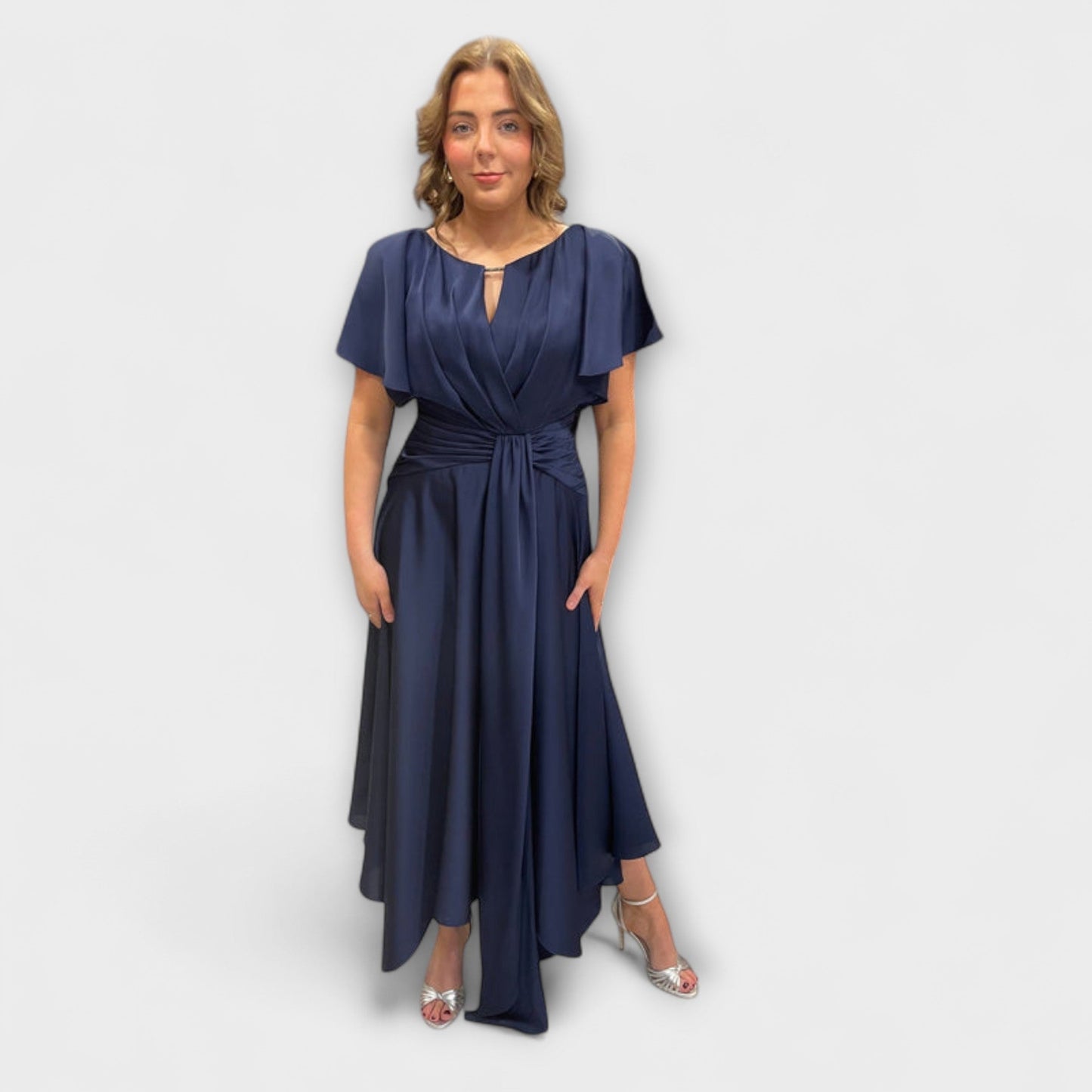 Anni | Olivgrünes drapiertes Rockkleid