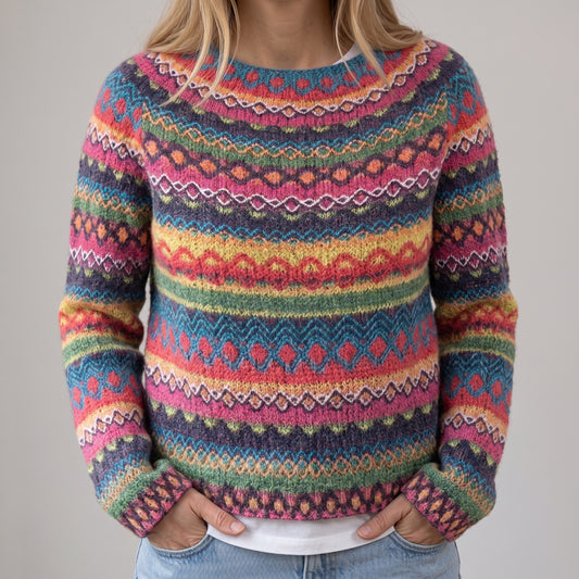 Das Brita | Bunter Retro-Pullover mit Norweger-Muster
