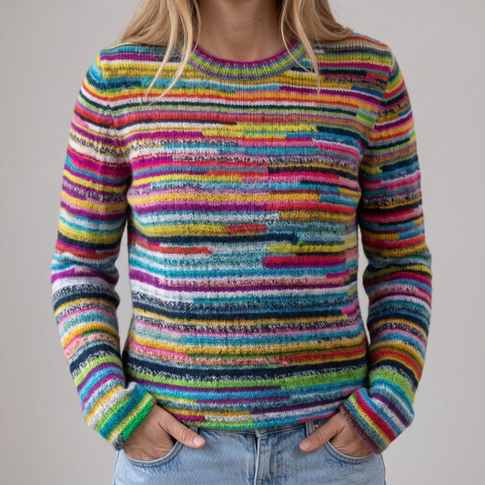 Das Gretel | Bunter Retro-Pullover mit Streifenmuster