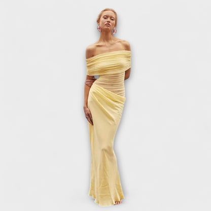 Puss - Gelbes Maxikleid mit Rüschen