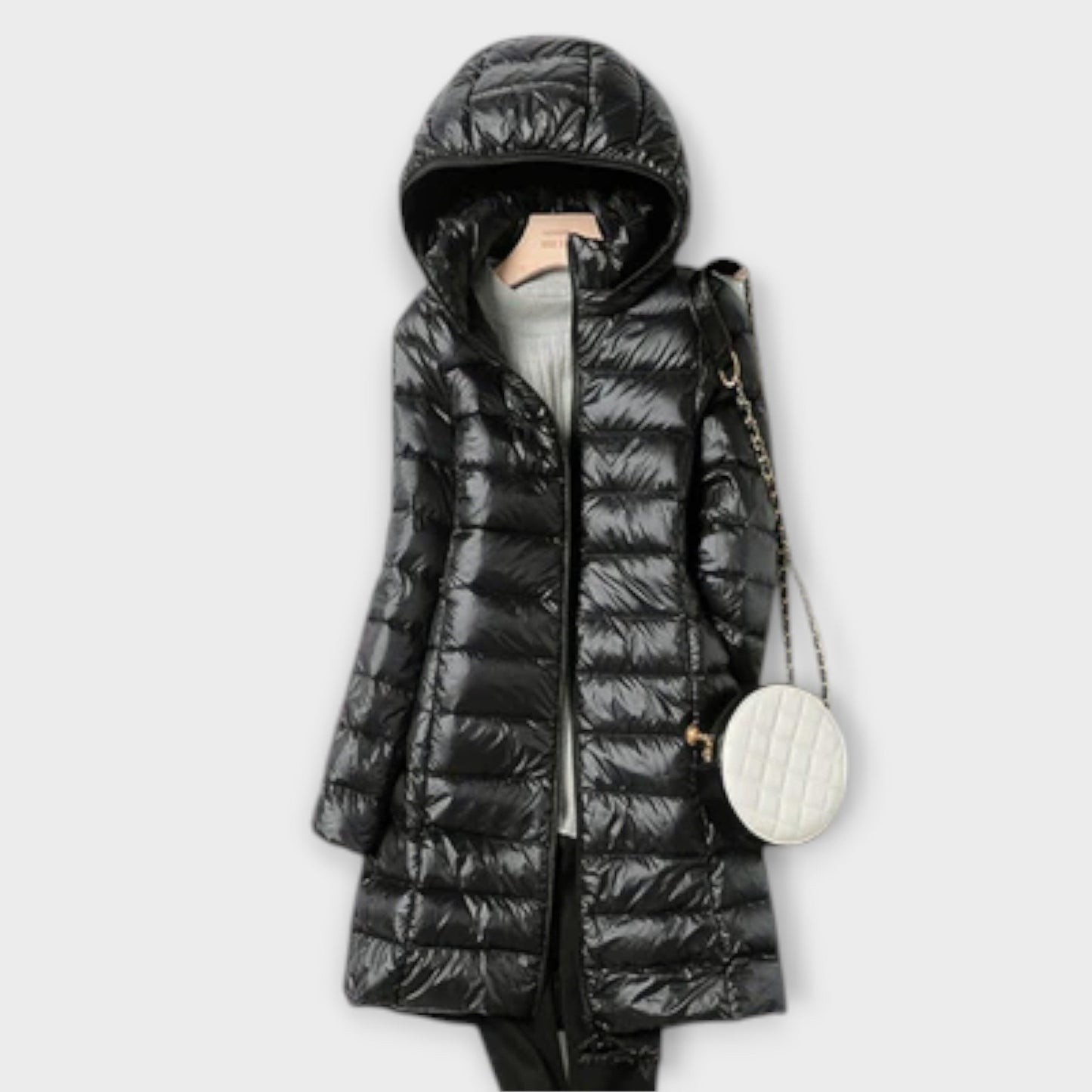 Annika | Beige ultraleichte Daunenjacke mit Kapuze