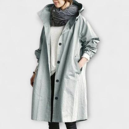 Andréa | Grauer eleganter Trenchcoat