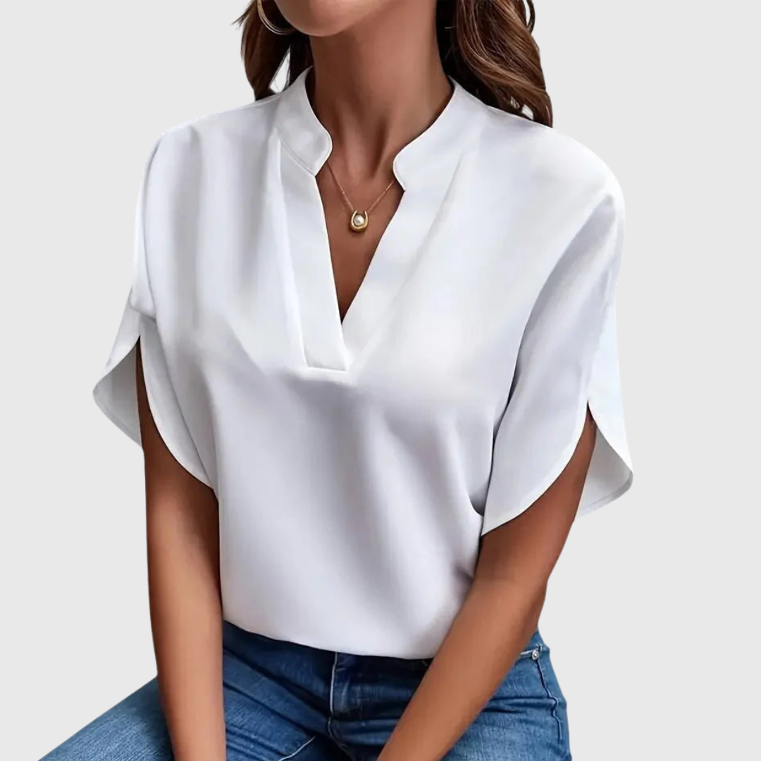 Ella | Weiche elegante Bluse mit V-Ausschnitt