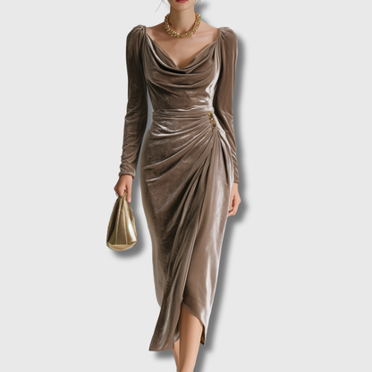 Brigitte | Elegantes Samt-Midikleid