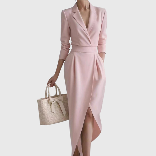 Duscha | Elegantes drapiertes Midikleid