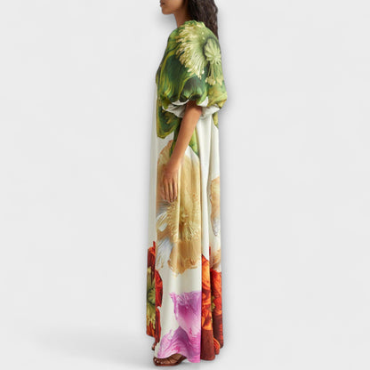Skylar - Maxikleid mit Blütendruck und Puffärmeln