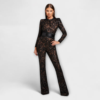 Theresia - Weisser Spitzen-Jumpsuit mit Korsett