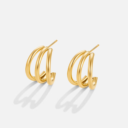 Donatella | Goldene Mini-Creolen mit strukturierter Oberfläche