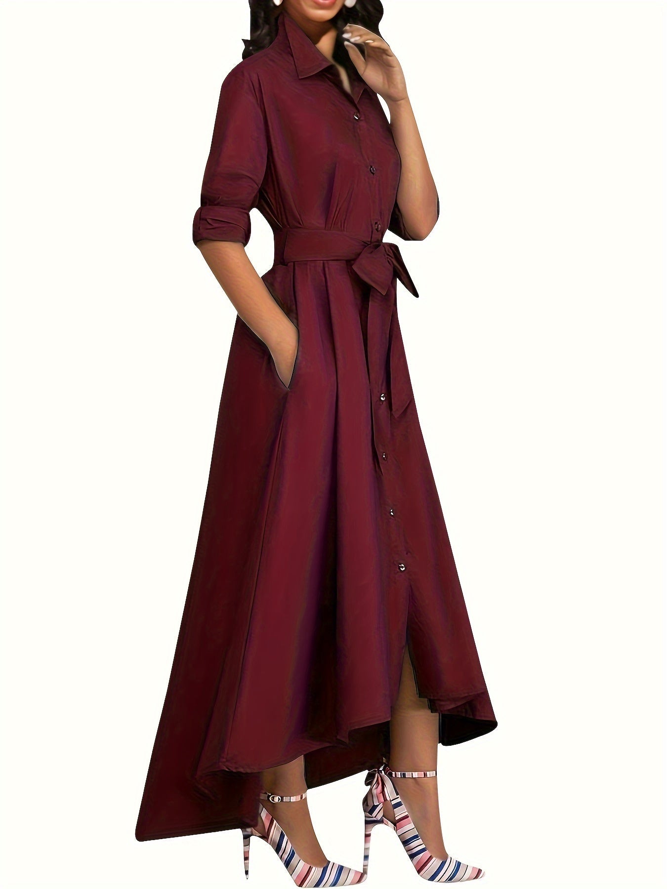 Annina | Geknöpftes Maxikleid perfekt für die Feiertage