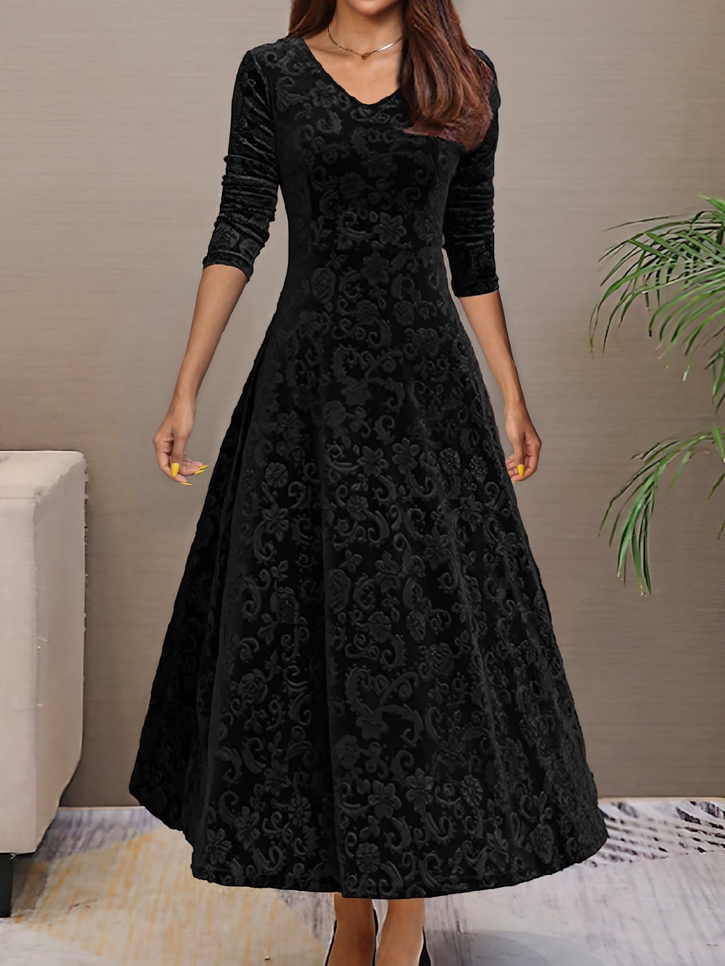 Cécile | Elegantes Samtkleid für die Feiertage