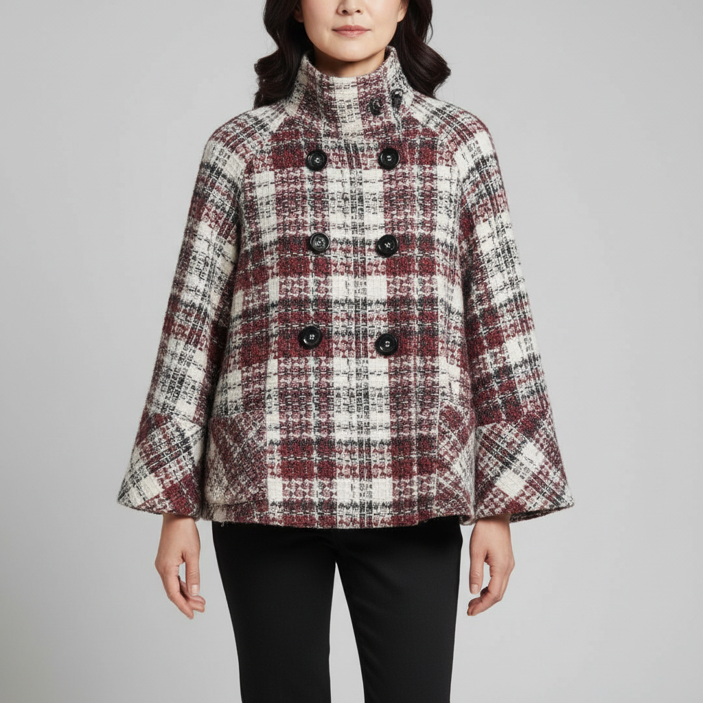 Magdalena | Karierte Cape-Jacke