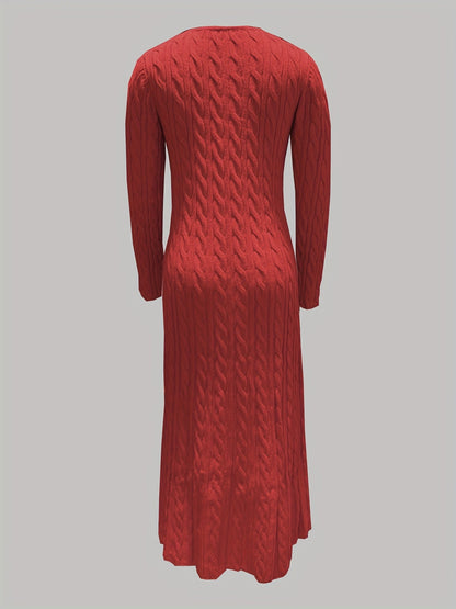 Carmen | Bequemes Zopfstrick-Maxikleid