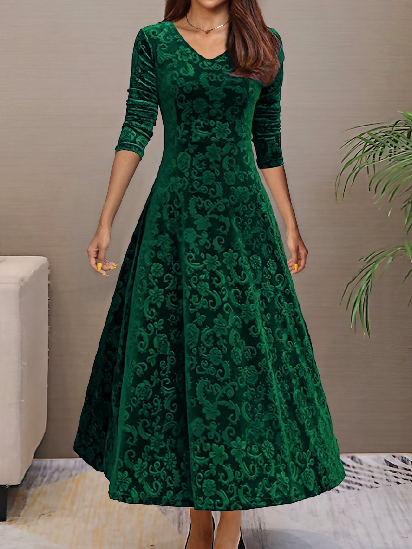 Cécile | Elegantes Samtkleid für die Feiertage