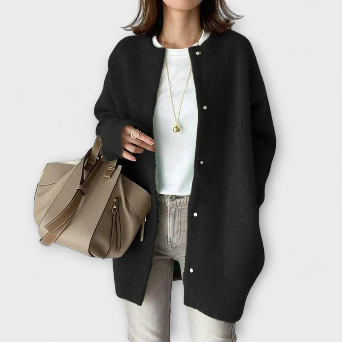 Amy | Beige gemütliche Relaxed-Fit-Jacke