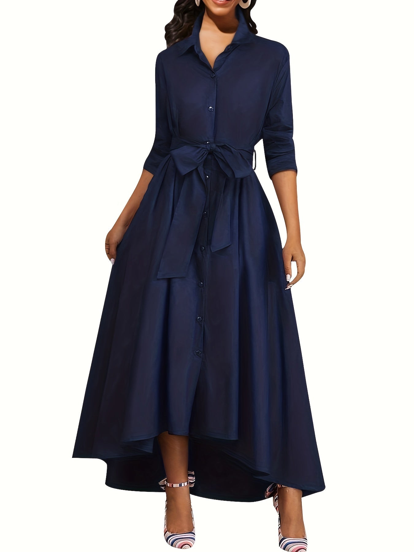 Annina | Geknöpftes Maxikleid perfekt für die Feiertage