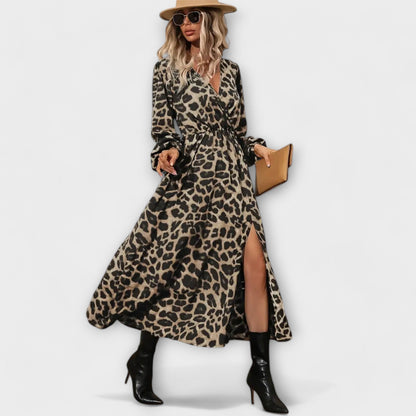 Natalie - Maxikleid mit Leopardenmuster