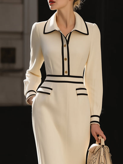 Denise | Midikleid mit Knopfdetails