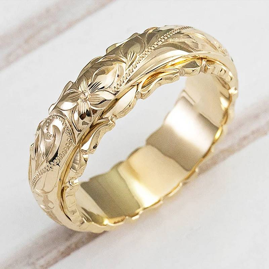 Lucrezia | Vintage-Goldring mit Blume