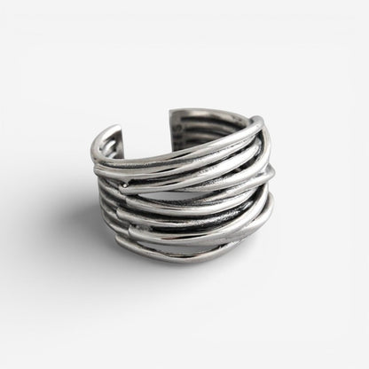 Heidrun | Verstellbarer geschichteter Ring aus Sterlingsilber 925
