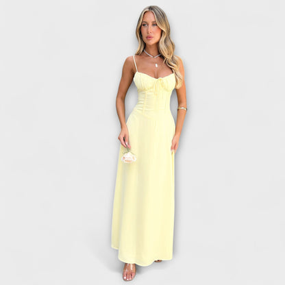 Alanis | Weisses Midikleid in Satin-Optik
