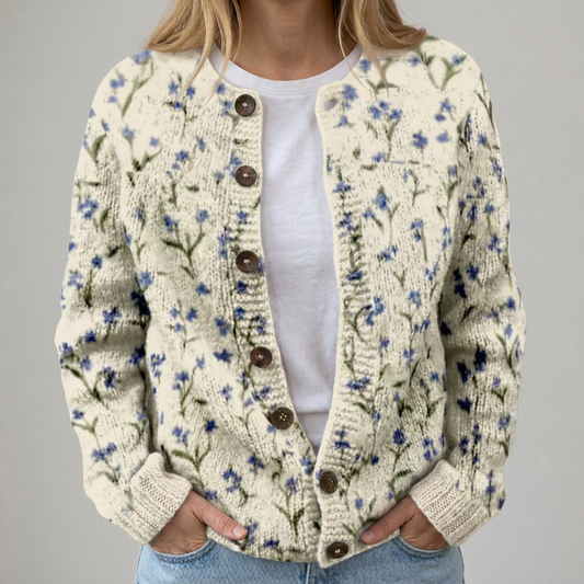 Romy | Florale Herbst-Strickjacke