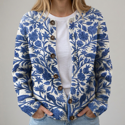 Marie | Strickjacke mit Blumenmuster