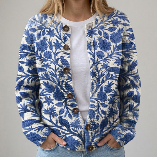 Marie | Strickjacke mit Blumenmuster