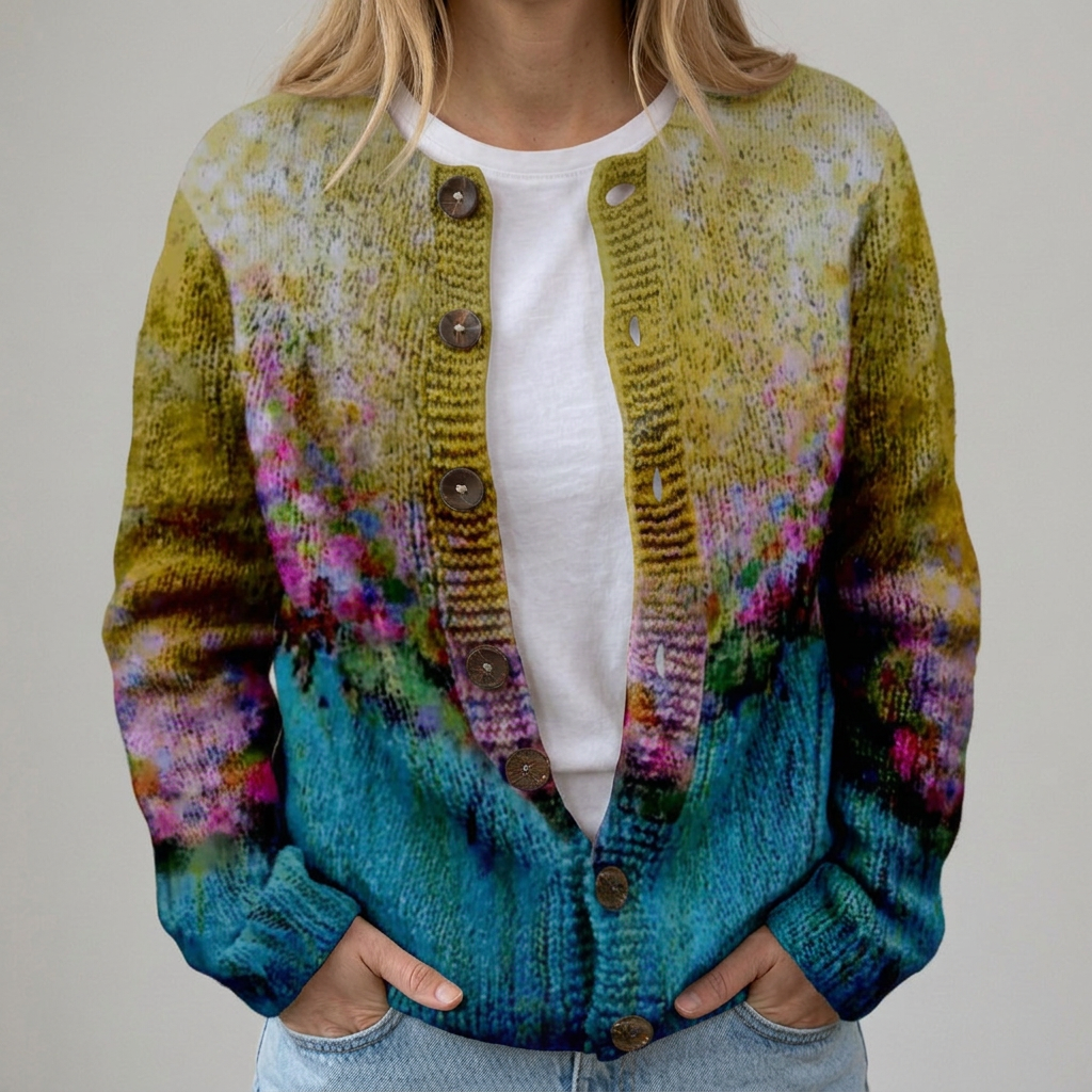 Hanna | Florale Herbst-Strickjacke