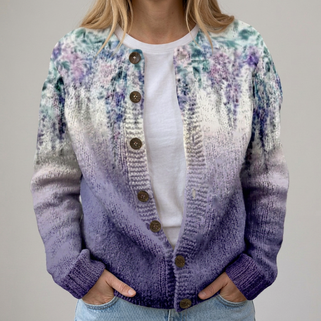 Lola | Vintage-Strickjacke mit Printmuster