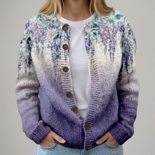 Lola | Vintage-Strickjacke mit Printmuster