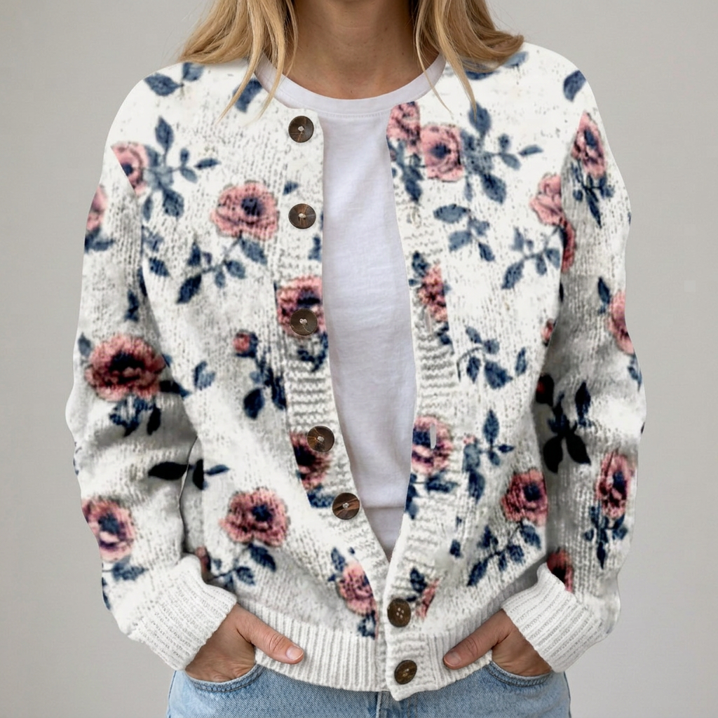 Mika | Florale Herbst-Strickjacke