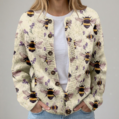Sena | Herbst-Strickjacke mit Blumenmuster