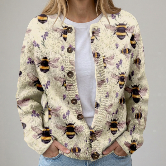 Sena | Herbst-Strickjacke mit Blumenmuster