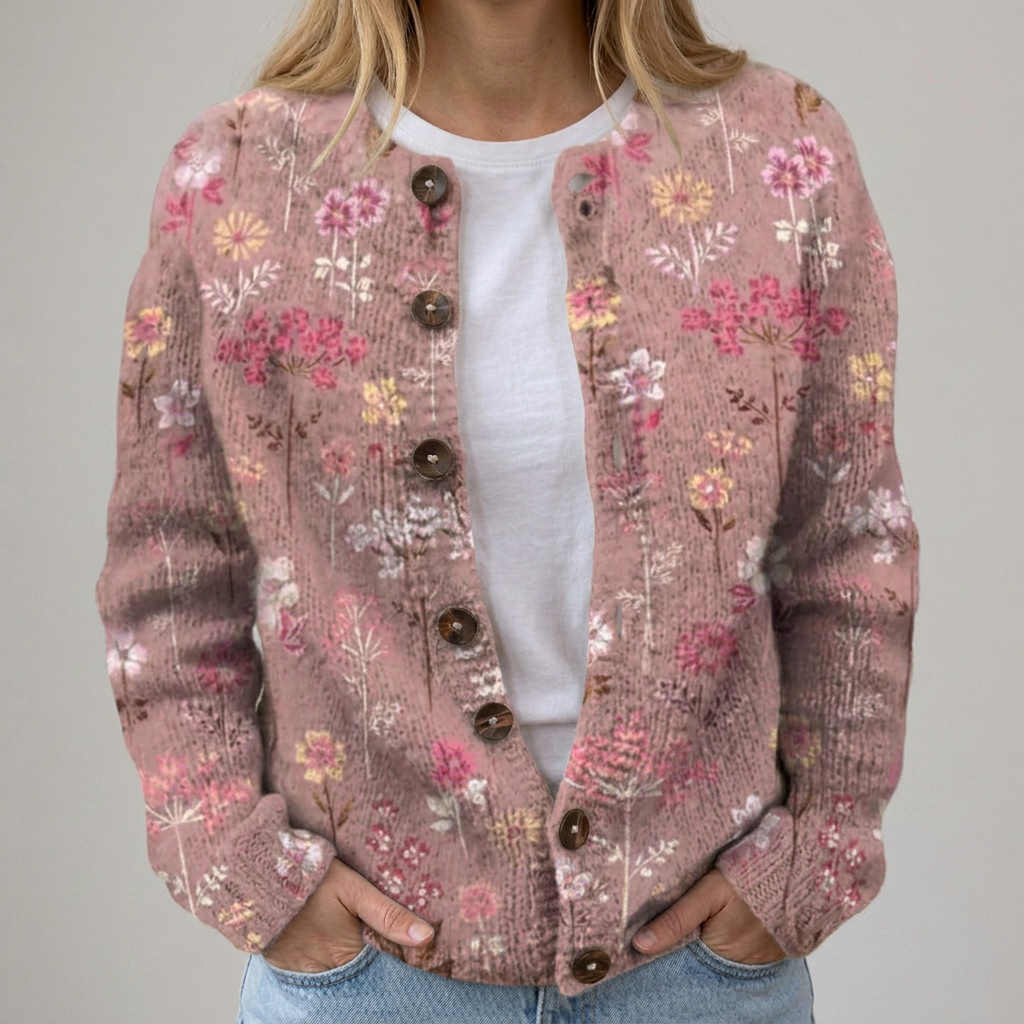 Mina | Florale Herbst-Strickjacke