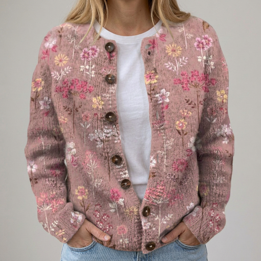 Mina | Florale Herbst-Strickjacke