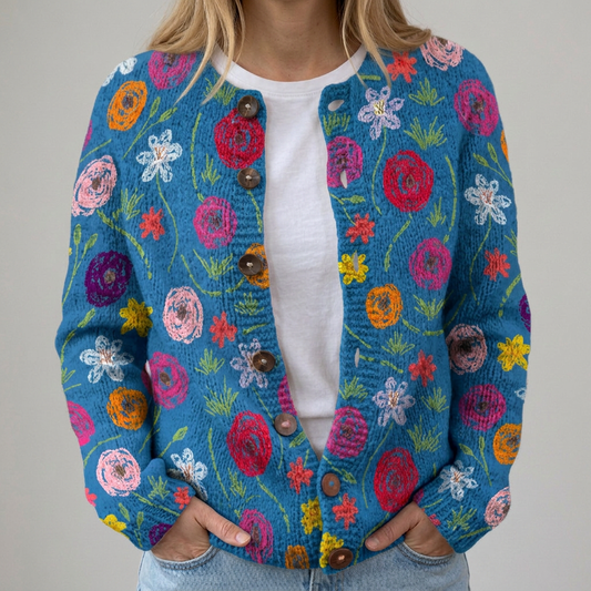 Cleo | Bunte Herbst-Strickjacke