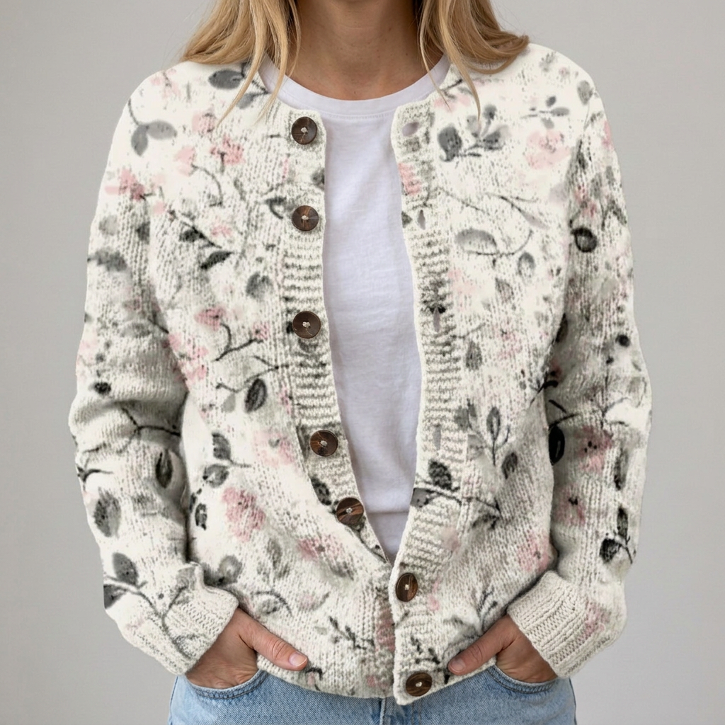 Lina | Florale Herbst-Strickjacke