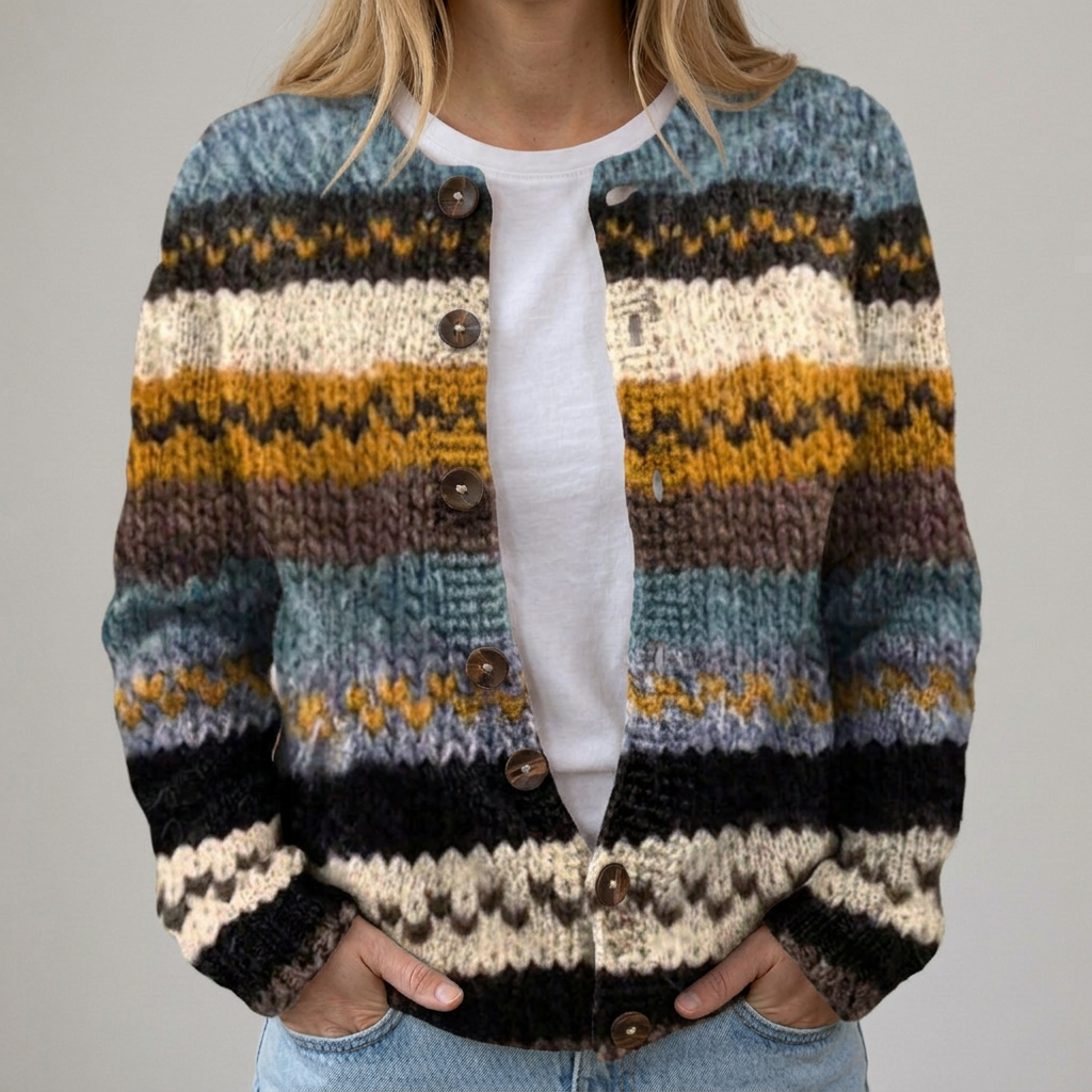 Emilia | Florale Herbst-Strickjacke