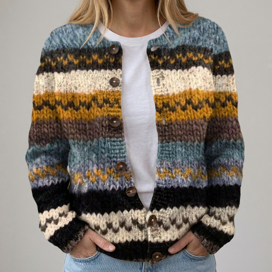 Emilia | Florale Herbst-Strickjacke
