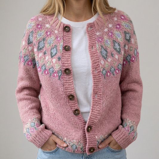 Mia | Florale Herbst-Strickjacke